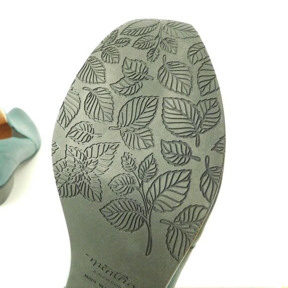 Mentha Teal Green Genuine Leather Bootie Shoe Womens 36 Portugal Heals EUC - Picture 6 of 12